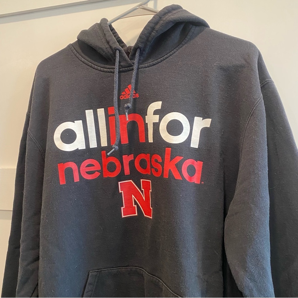 Adidas Black Nebraska Hoodie - Picture 2 of 6